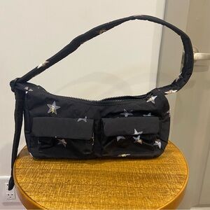 Baggu cargo shoulder bag in black with stars